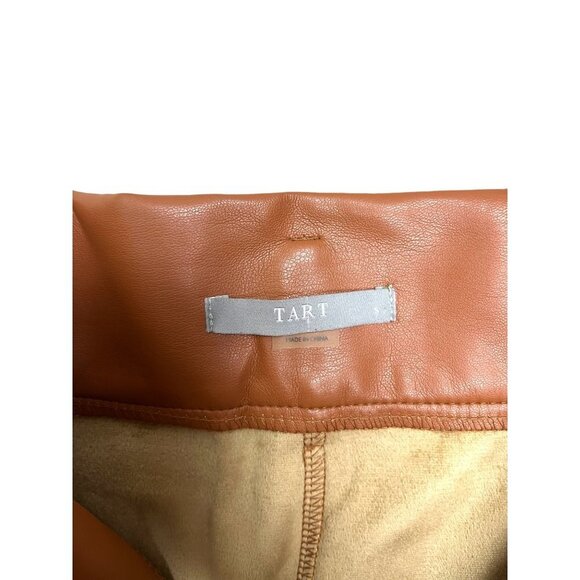 Tart Collections KIMIKO PANT mocha faux leather 90s cropped size S - Picture 3 of 9